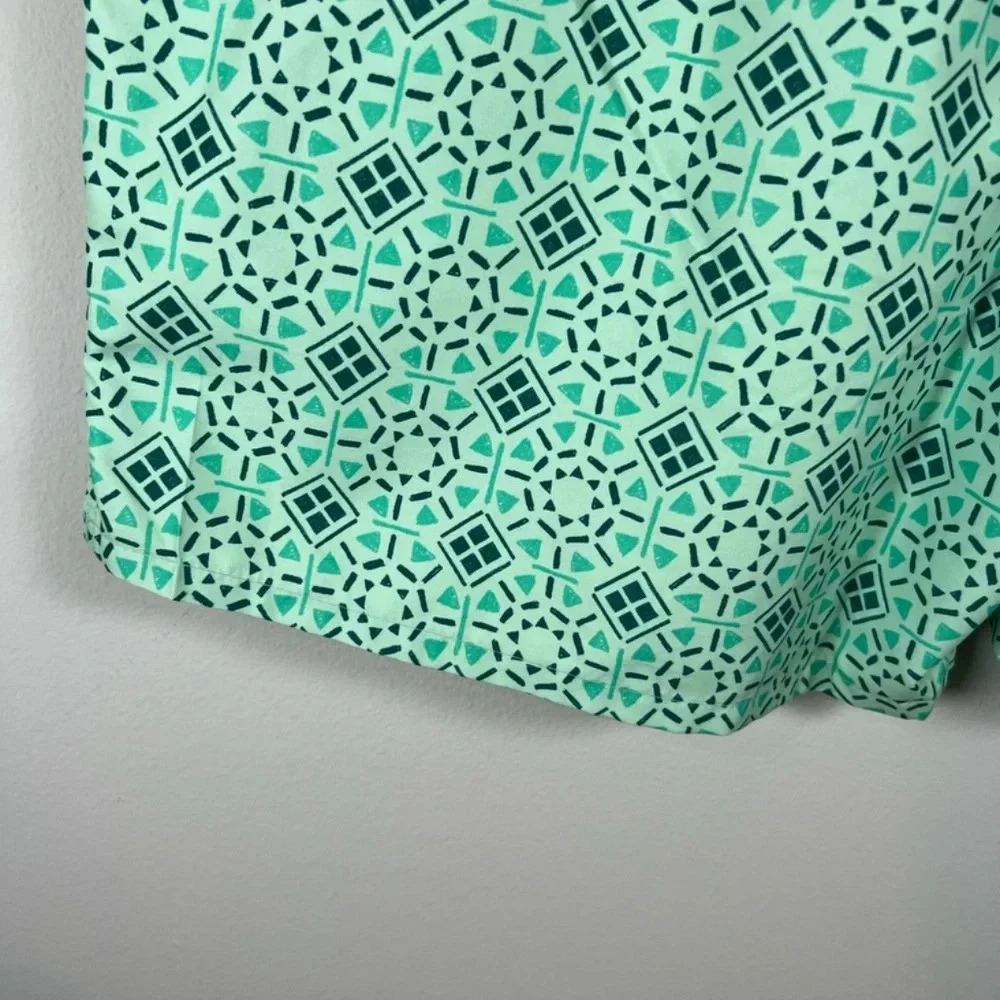 Old Navy Swim Shorts Aqua Green Geometric Print Brief Lined Trunks Summer NEW XL - Picture 8 of 9